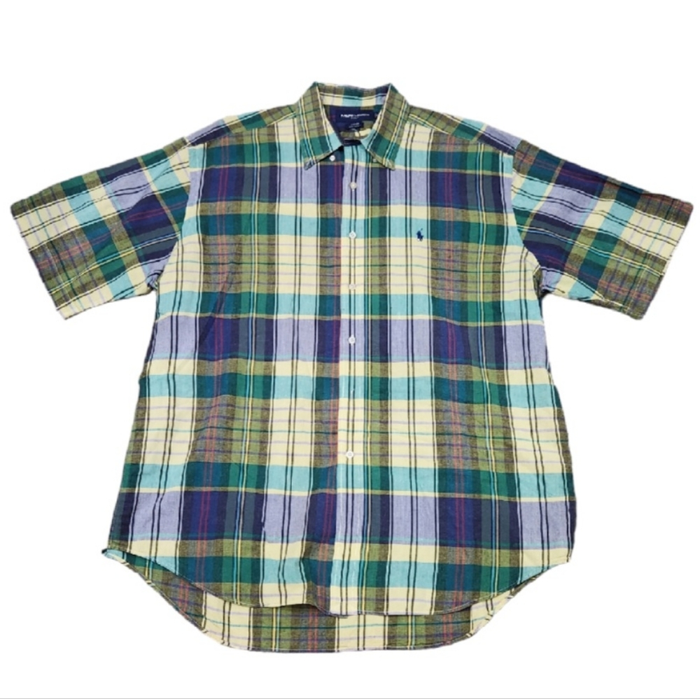 ❤️2/$18 Ralph Lauren Tilden Golf Short Sleeve Button Down 100% Cotton Shirt XL